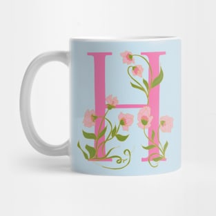 Hand drawn Flower Letter H Mug